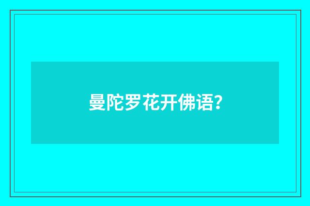 曼陀罗花开佛语?