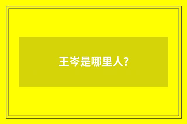 王岑是哪里人？