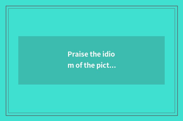 Praise the idiom of the picture?