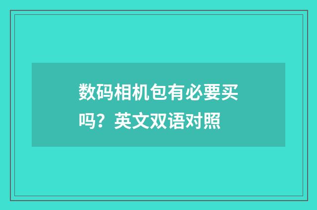 数码相机包有必要买吗?英文双语对照