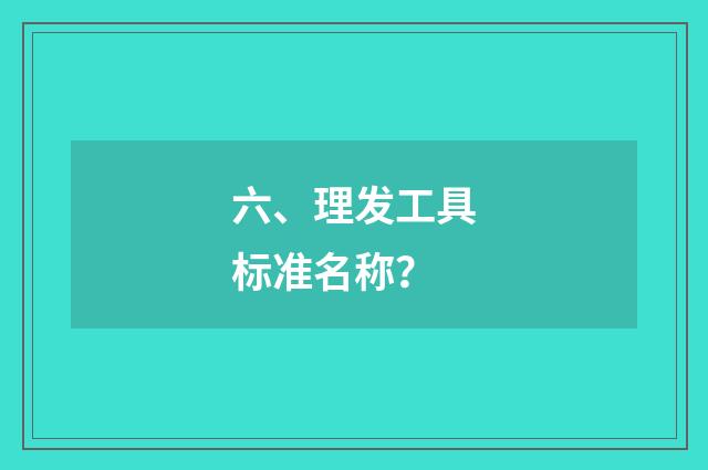 六、理发工具标准名称？
