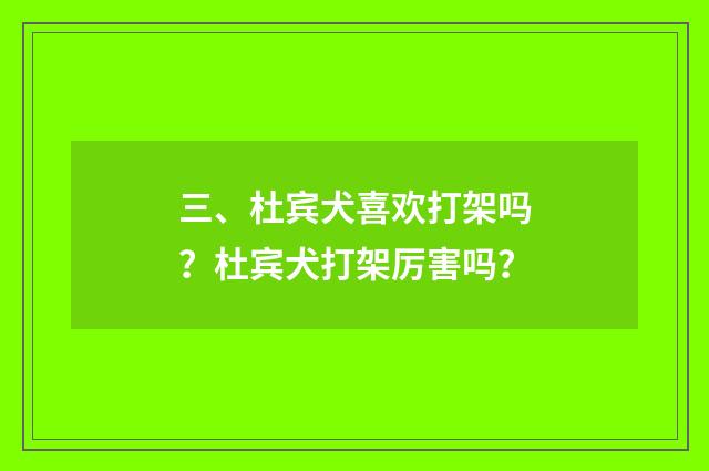 三、杜宾犬喜欢打架吗?杜宾犬打架厉害吗?