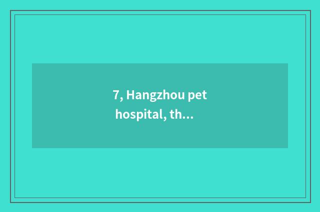 7, Hangzhou pet hospital, the largest pet hospital?