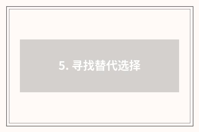 5. 寻找替代选择
