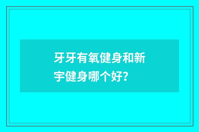 牙牙有氧健身和新宇健身哪个好?
