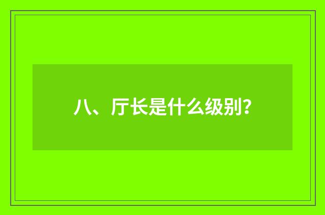 八、厅长是什么级别?