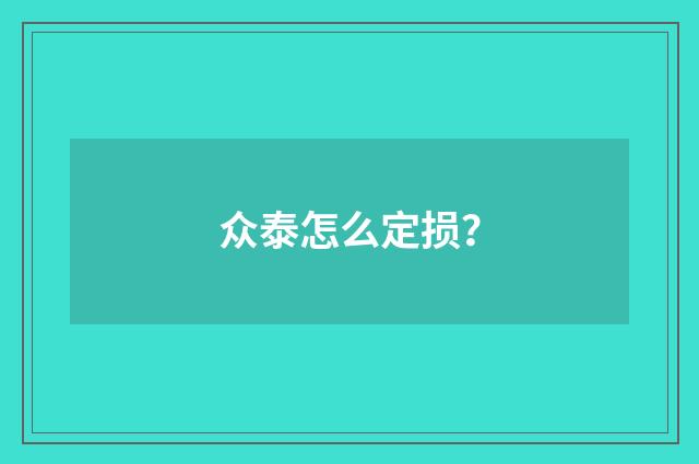 众泰怎么定损？