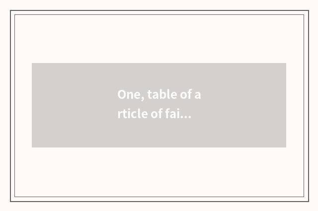 One, table of article of fairy tale drama?
