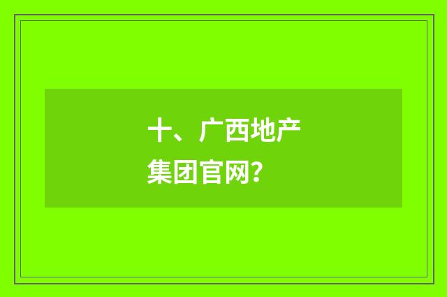 十、广西地产集团官网？