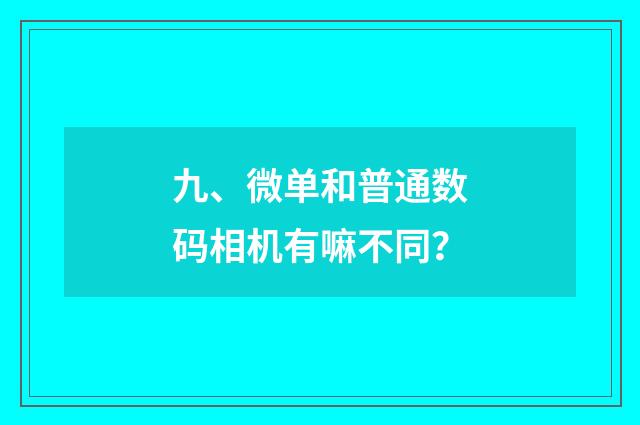 九、微单和普通数码相机有嘛不同？