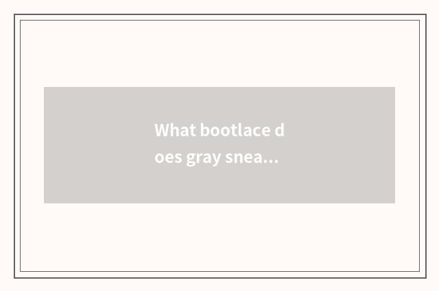 What bootlace does gray sneaker match the most fashionable?