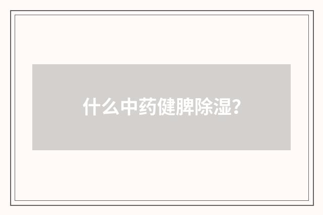什么中药健脾除湿?