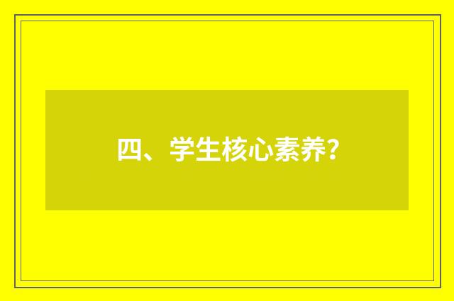 四、学生核心素养?