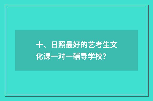 十、日照最好的艺考生文化课一对一辅导学校?
