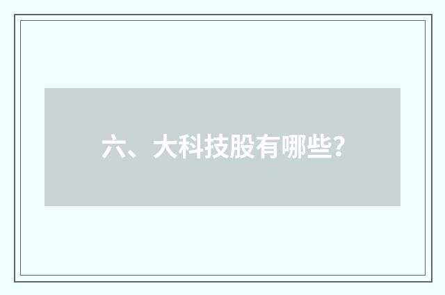 六、大科技股有哪些?