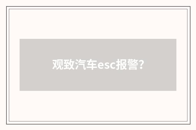 观致汽车esc报警？
