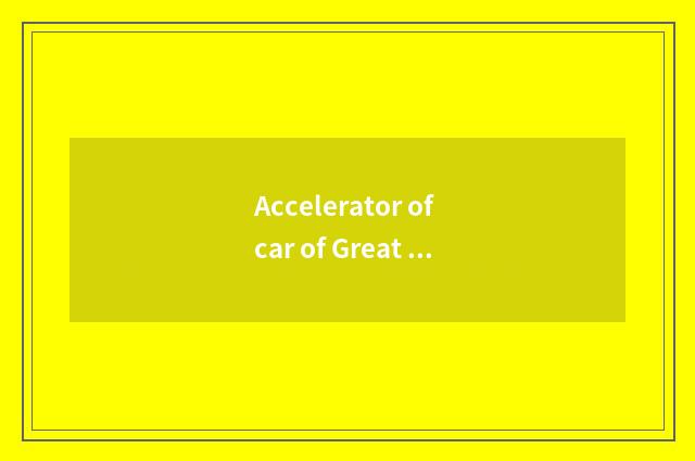 Accelerator of car of Great Wall C50 ignore tall?
