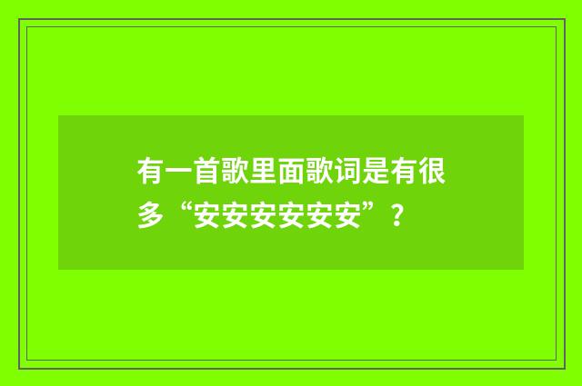 有一首歌里面歌词是有很多“安安安安安安”?