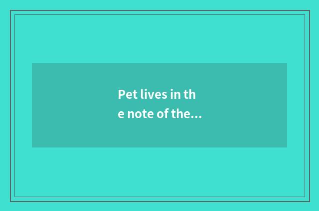 Pet lives in the note of the design