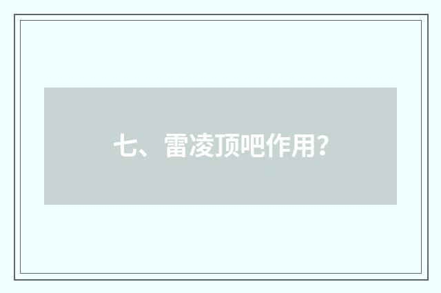七、雷凌顶吧作用?
