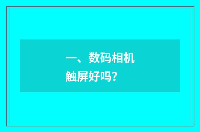 一、数码相机触屏好吗？