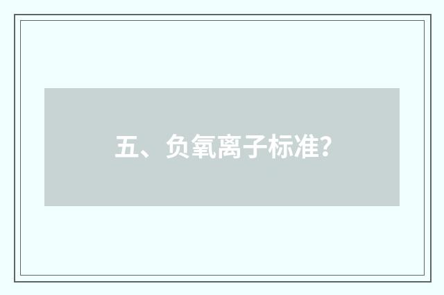 五、负氧离子标准？