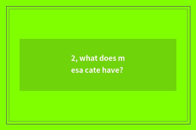2, what does mesa cate have?