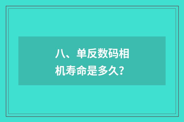八、单反数码相机寿命是多久？