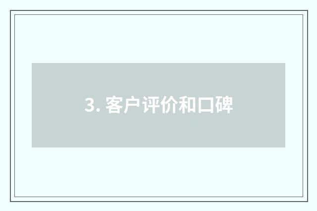 3. 客户评价和口碑