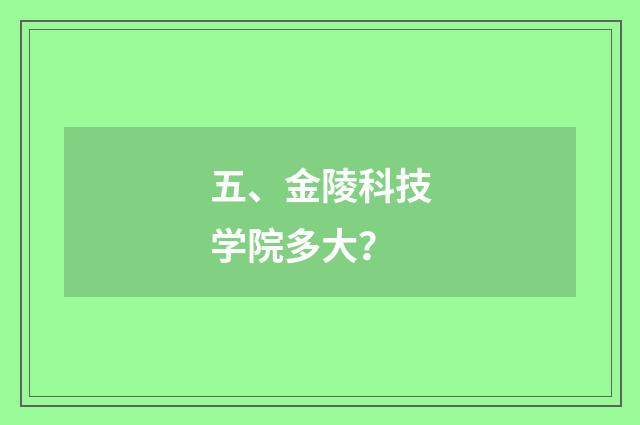 五、金陵科技学院多大?