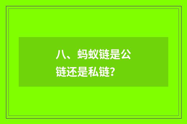 八、蚂蚁链是公链还是私链?