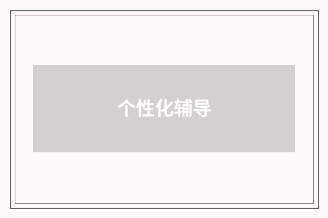 个性化辅导