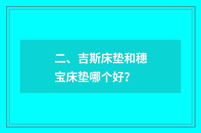 二、吉斯床垫和穗宝床垫哪个好?