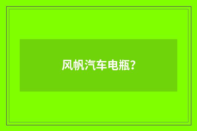 风帆汽车电瓶?