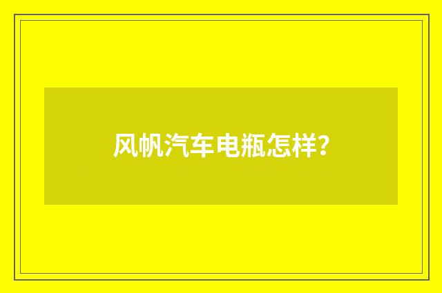 风帆汽车电瓶怎样？