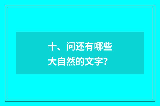 十、问还有哪些大自然的文字？