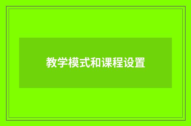 教学模式和课程设置