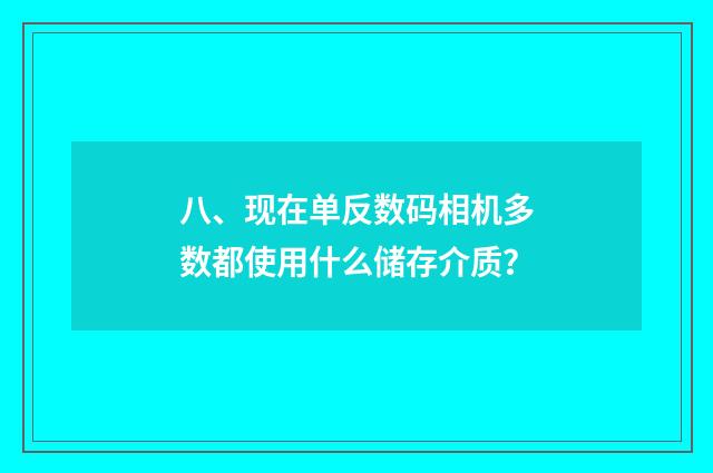 八、现在单反数码相机多数都使用什么储存介质？