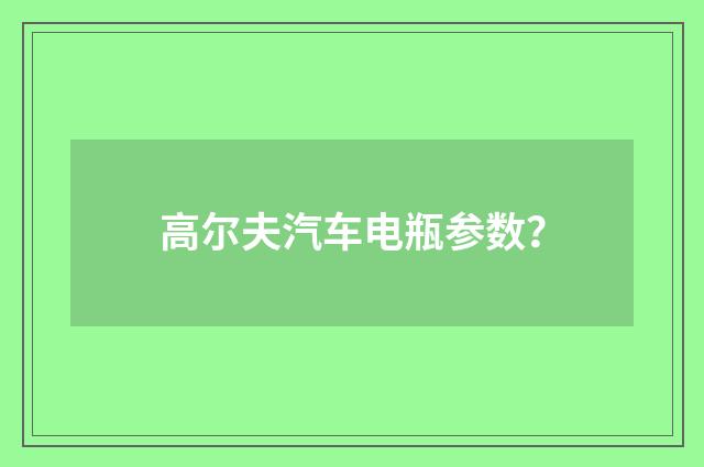 高尔夫汽车电瓶参数？