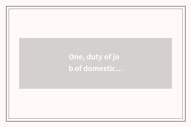 One, duty of job of domestic school society?