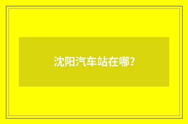 沈阳汽车站在哪?