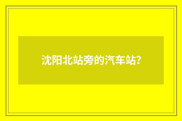 沈阳北站旁的汽车站?