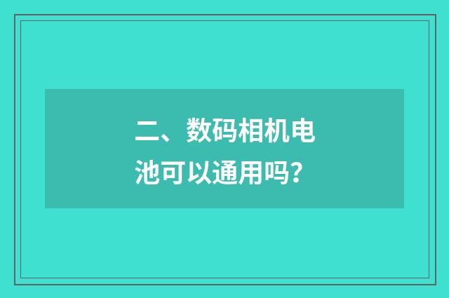 二、数码相机电池可以通用吗?