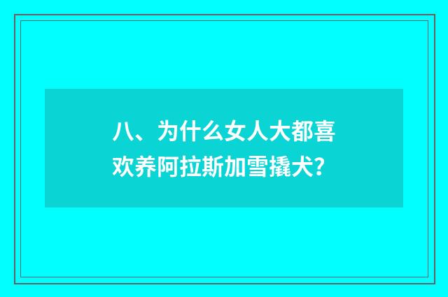 八、为什么女人大都喜欢养阿拉斯加雪撬犬？