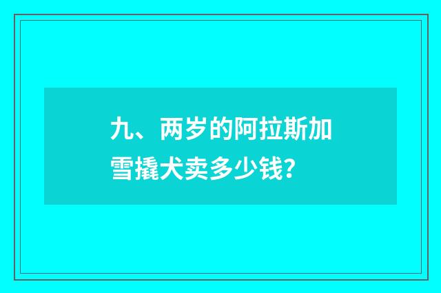 九、两岁的阿拉斯加雪撬犬卖多少钱?