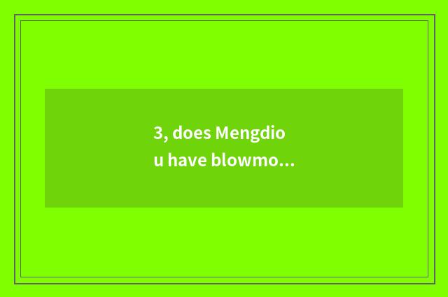 3, does Mengdiou have blowmobile hole?