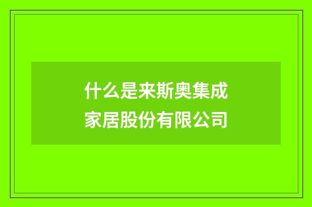 什么是来斯奥集成家居股份有限公司