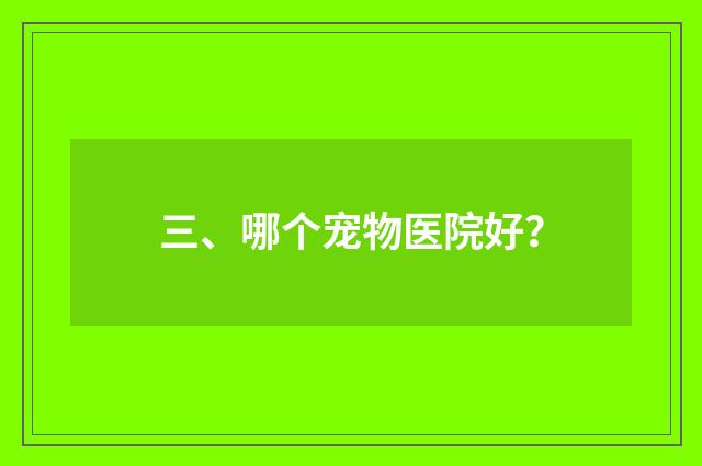 三、哪个宠物医院好?
