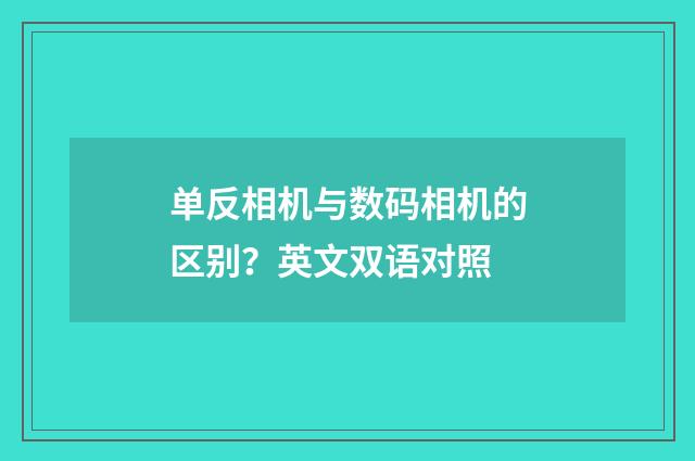单反相机与数码相机的区别?英文双语对照