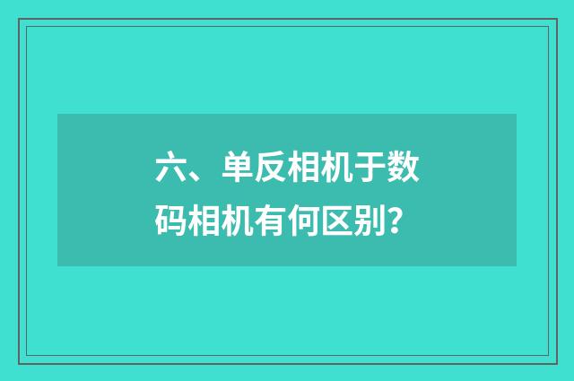 六、单反相机于数码相机有何区别?